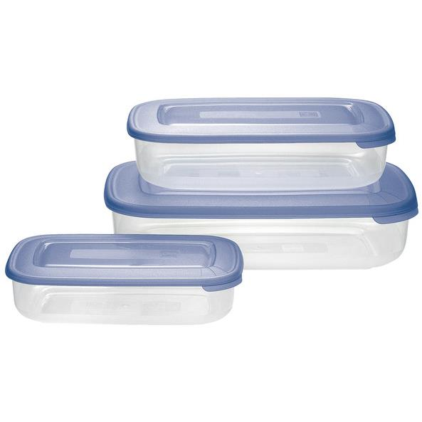 Tontarelli Ételtároló, 3 db, téglalap alakú, kék (8005989264346)