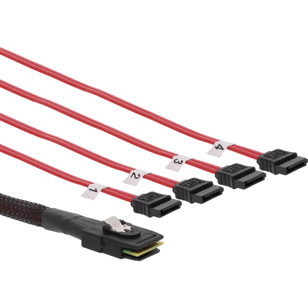 InLine 27610C сериен прикачен SCSI (SAS) кабеи 0,5 м Червен