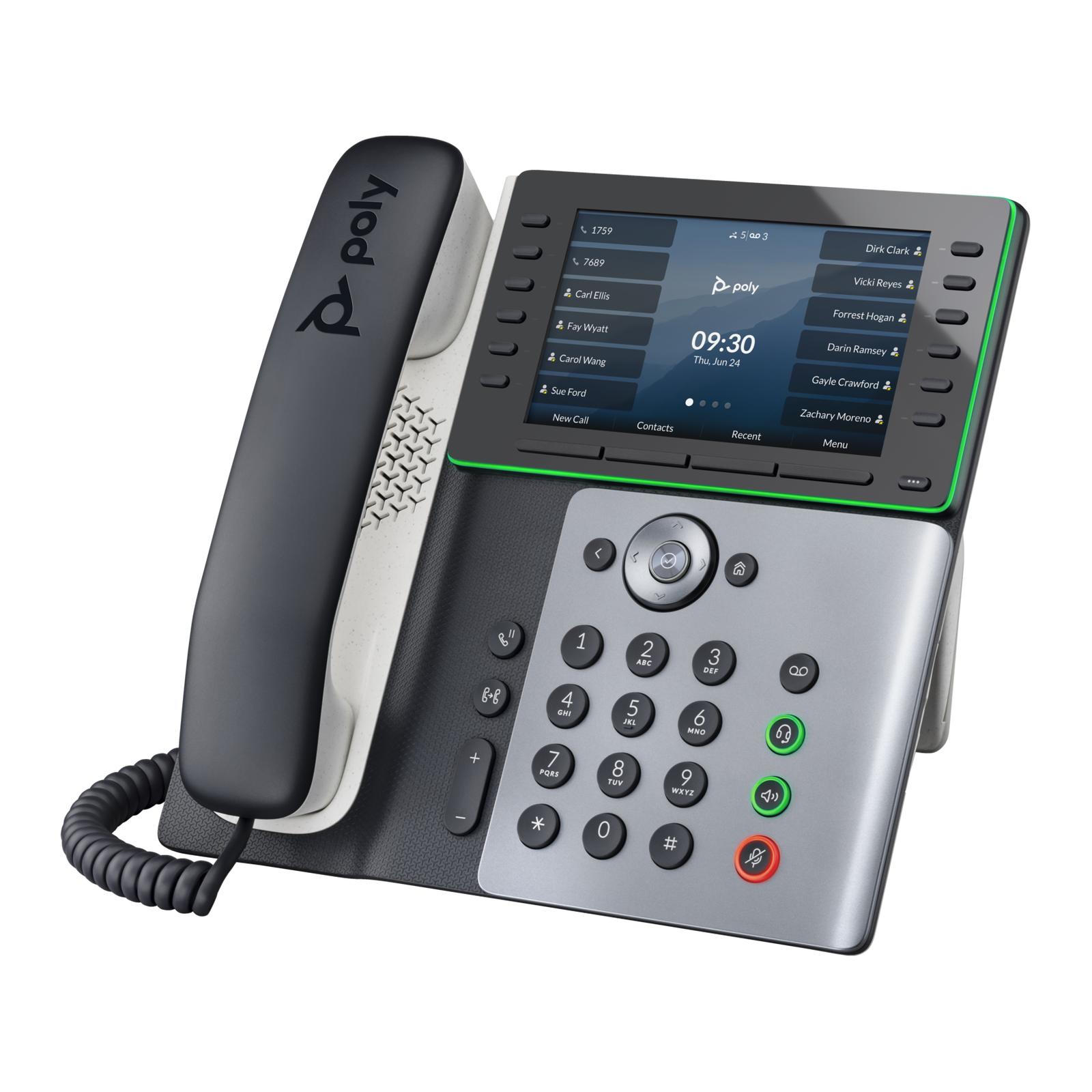 HP Poly Edge E550 VoIP Telefon + PoE - Fekete/Fehér (82M91AA)
