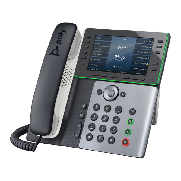 HP Poly Edge E550 VoIP Telefon + PoE - Fekete/Fehér