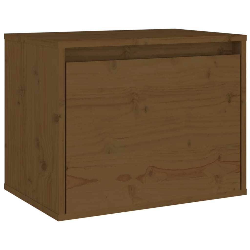 mézbarna tömör fenyőfa faliszekrény 45 x 30 x 35 cm (813441)