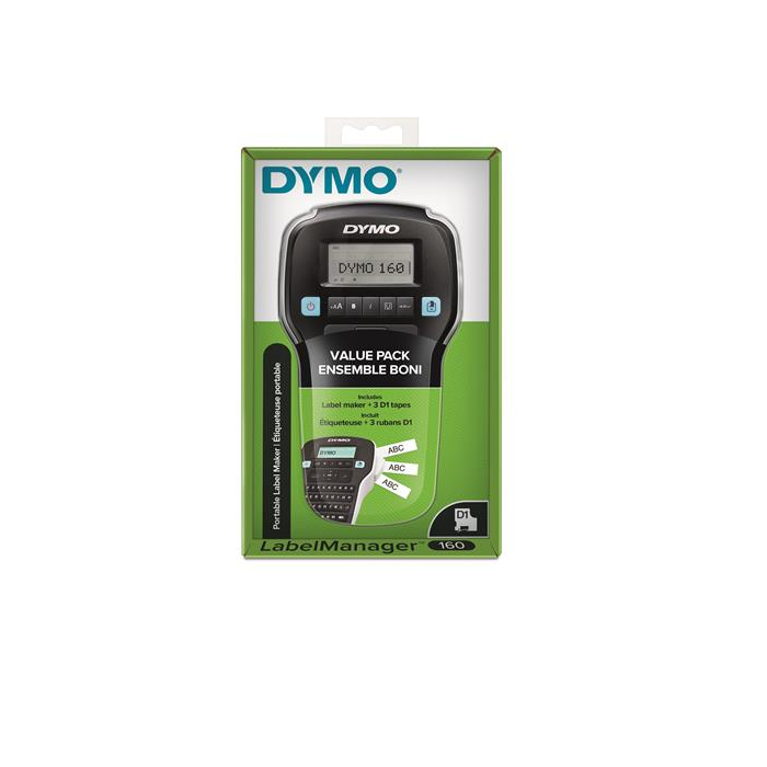 Dymo LM160 2142267 Elektromos feliratozógép fekete + 3 db D1 szalag (2142267)