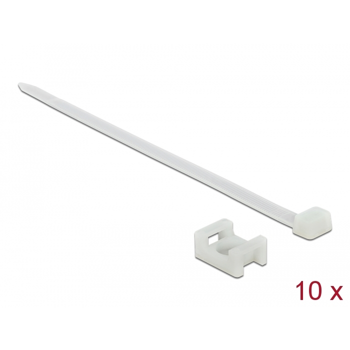 Delock Fehér csavart biztosító foglalat készlet 23 x 16 mm H 150 x Sz 7,2 mm kábellel (18885) (18885)