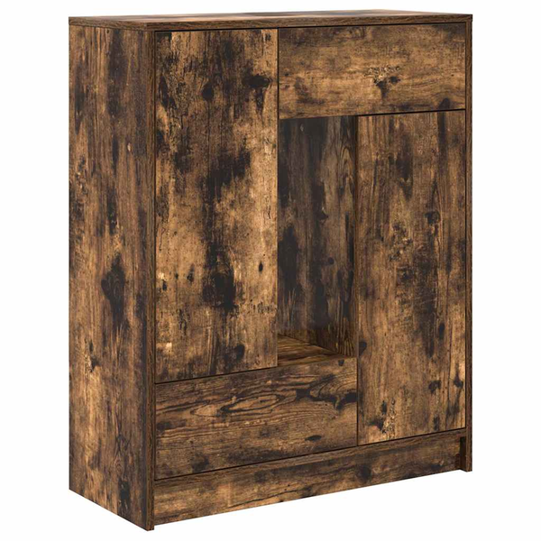 füstölt tölgy komód fiókokkal és ajtókkal 73x31x90 cm