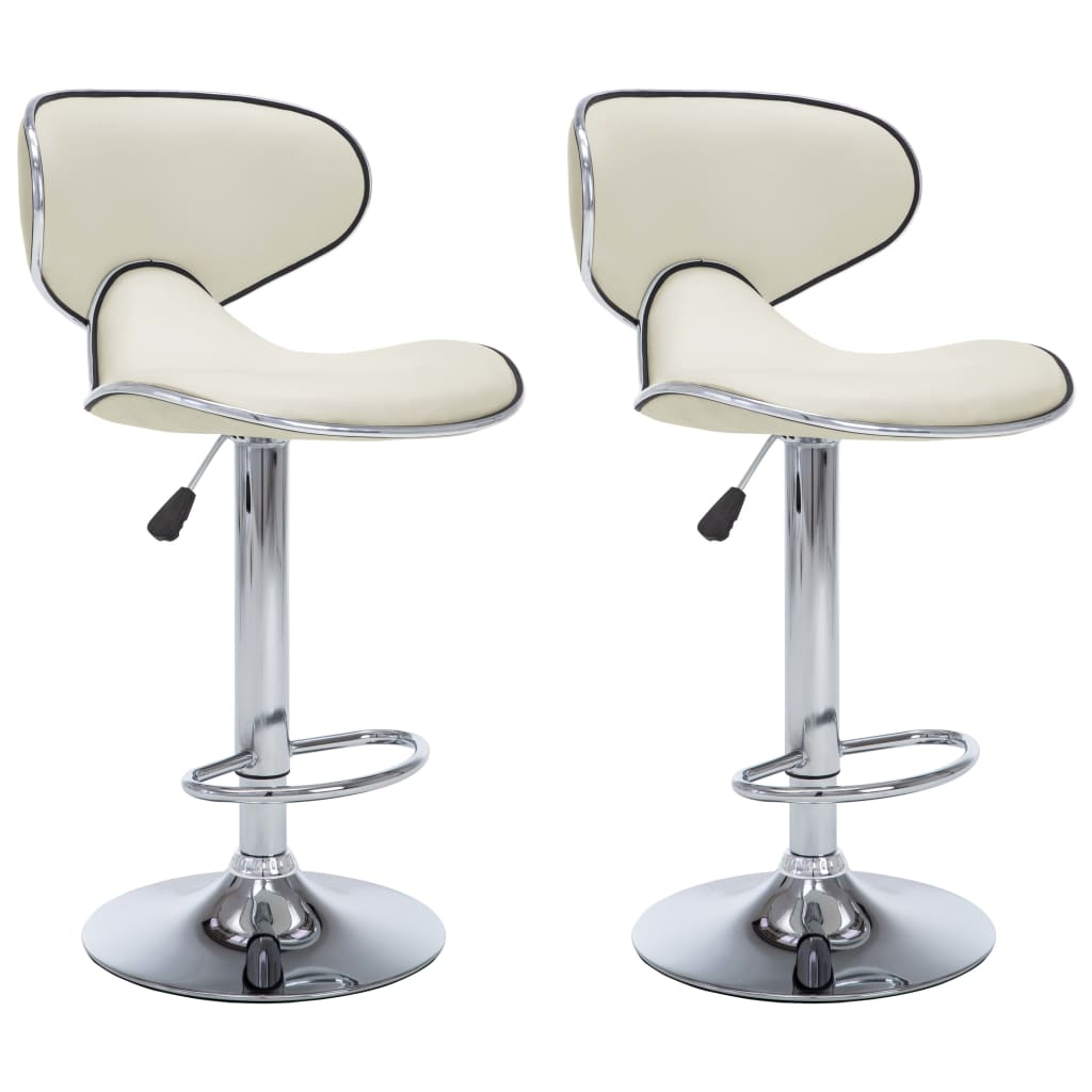 323647 Bar Stools 2 pcs Cream Faux Leather (323647)