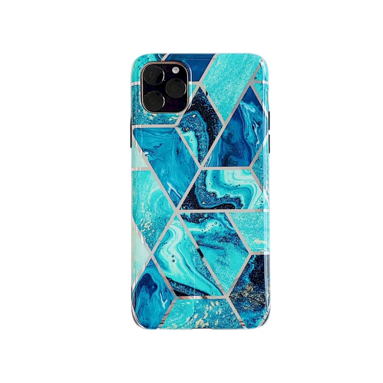 Fusion Geometric Marble Samsung Galaxy A21s Szilikon Tok - Zöld (FSN-GM-SA-A217-GR)