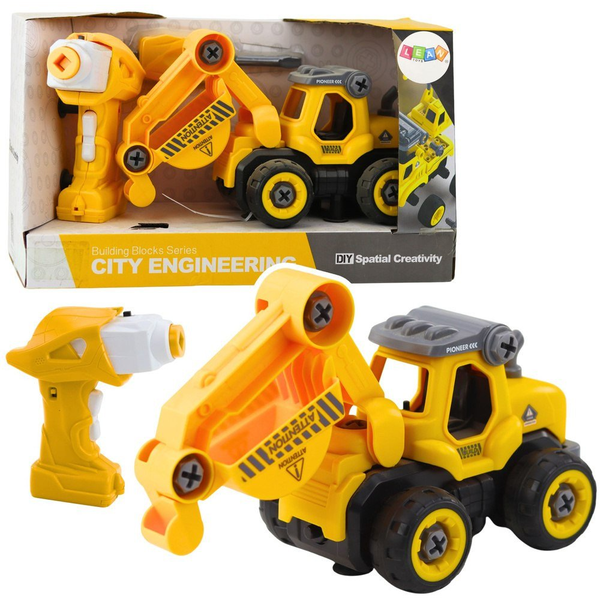 Lean Toys Távirányított Csavarhúzó Rc Exkavátor Sárga 2 Az 1-Ben