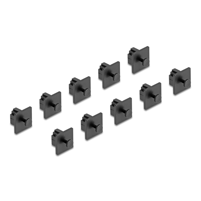 Delock Porvédő RJ10 típusú kimenethez fogantyúval 10 db fekete (64246) (64246)