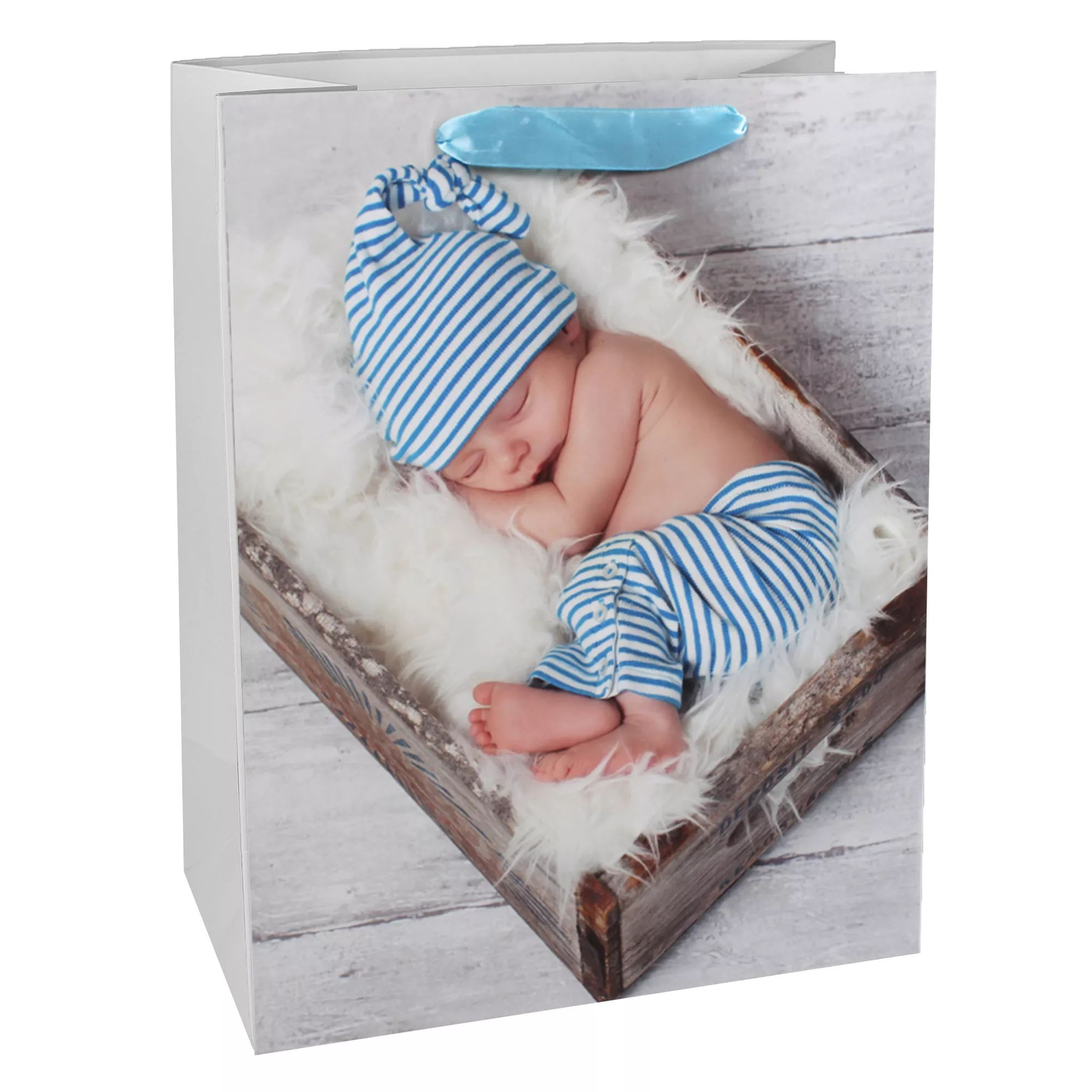 Ajándéktasak 26x32cm Világoskék babás (1db) (337747)