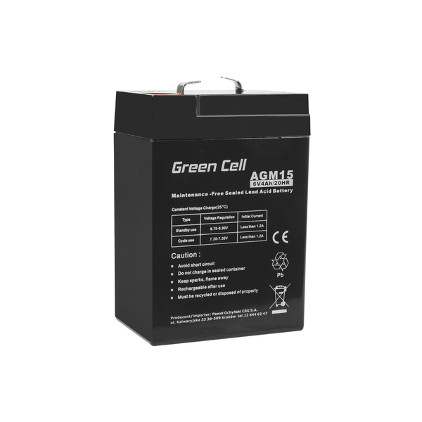 2xGreen Cell Akumulátor AGM 6V 4Ah pro Hračky Autek Váhy Pokladny Alarmu