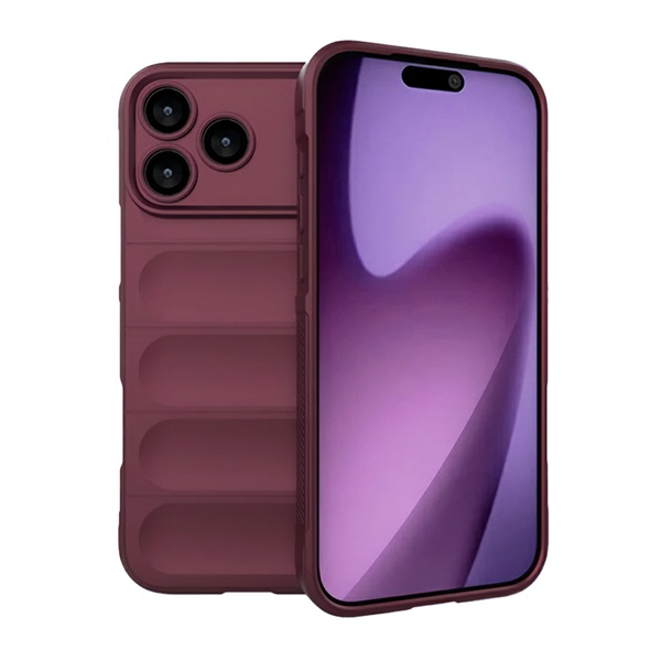 Szilikon telefonvédő (ütésállóság, kameravédő, 3D) BORDÓ Apple iPhone 17 Pro "Gigapack csomagolás" (GP-173630)