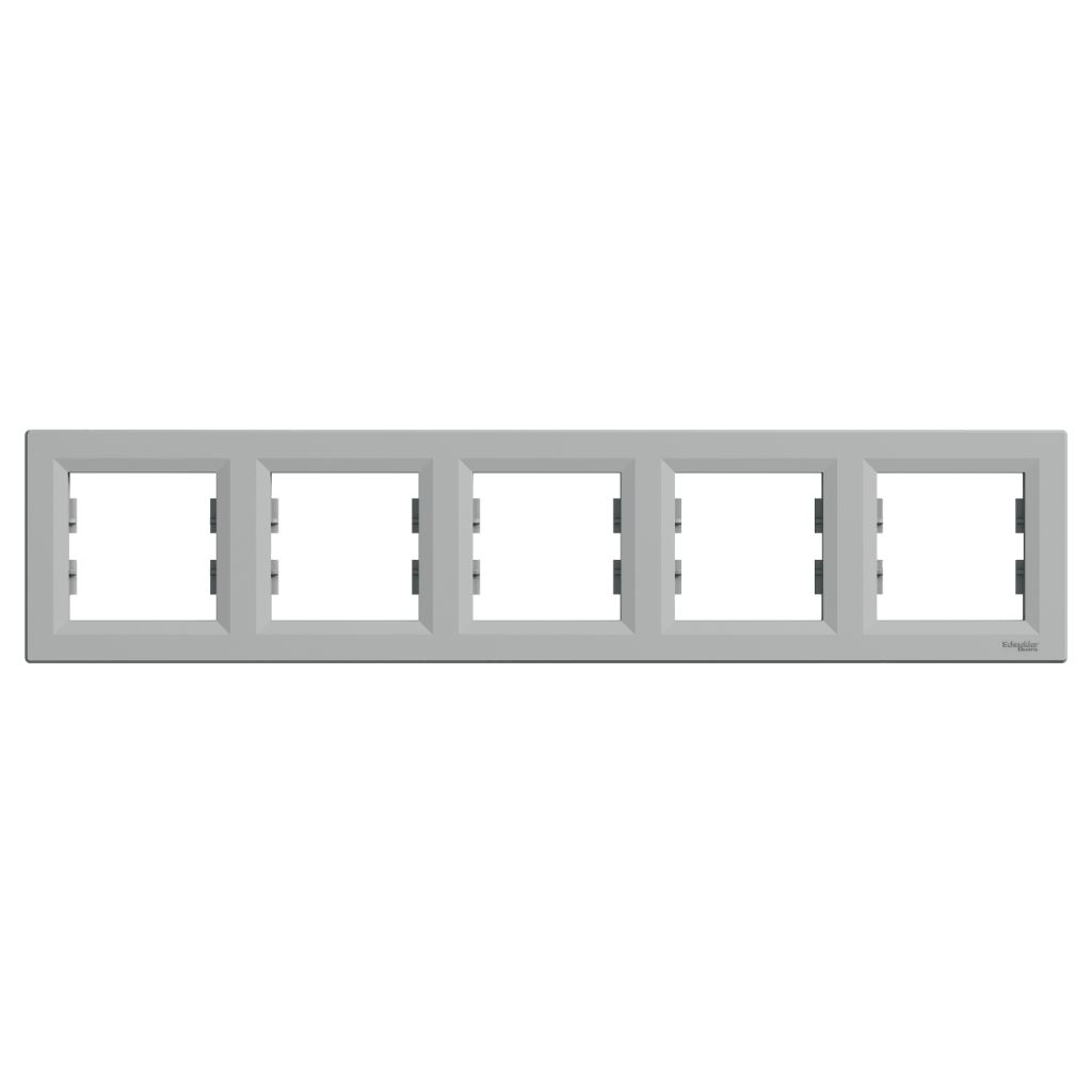 Schneider ASFORA Ötös keret vízszintes alumínium (EPH5800561) (EPH5800561)