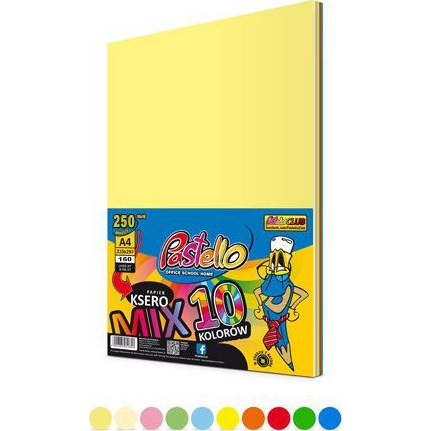 Pastello Papier ksero A4 160g mix kolorów 250 arkuszy