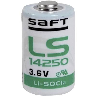 1/2 AA lítium elem, 3,6V 1200 mAh, 15 x 25 mm, Saft LS14250 (LS14250)