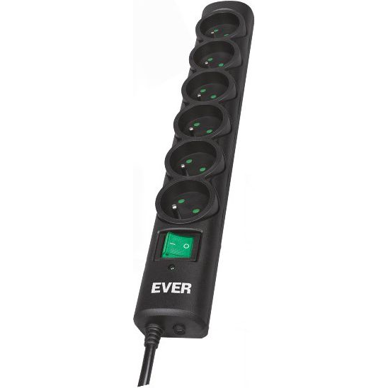 Удължителен кабел, Ever, 3 м, черен