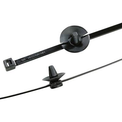 HellermannTyton 156-01698 Kábelkötöző 150 mm 4.60 mm Fekete Terpesztő horgonnyal és koronggal 1 db (156-01698)