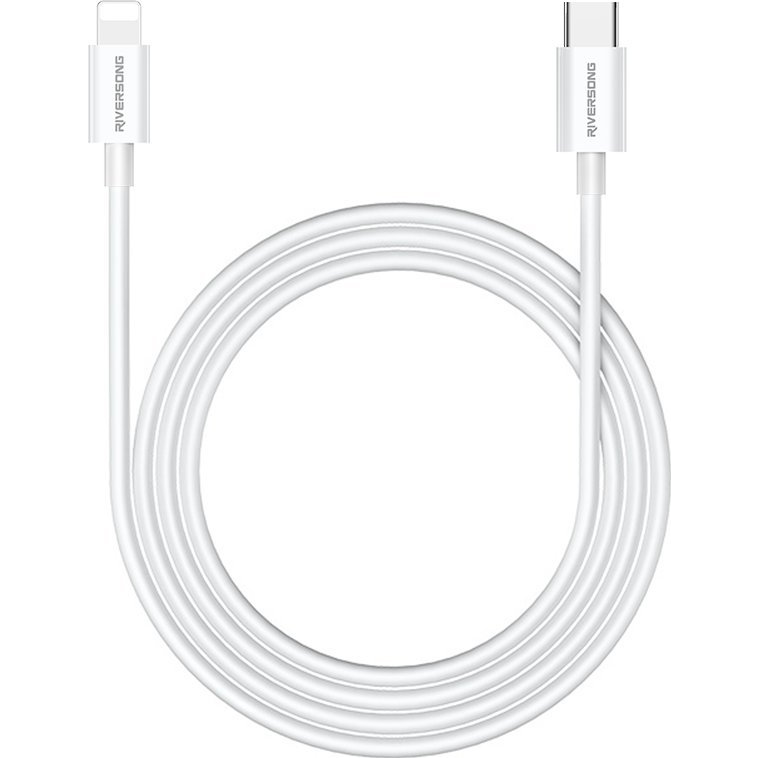 Riversong Lotus 08 Type-C - Lightning Kábel 3A 1m - Szürke (GSM174321)