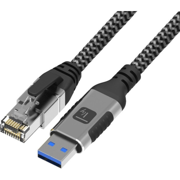 Techly ICOC U3A-RJ45-030 netværkskabel Sølv, Sort 3 m Cat6 F/UTP (FTP)