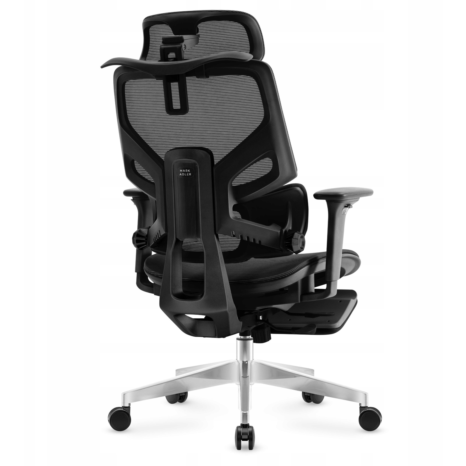 Felbontott Irodai Prémium Szék, Hálós Ergonomikus Lábtartóval Fekete (MA-EXPERT 8.7 BLACK MESH)