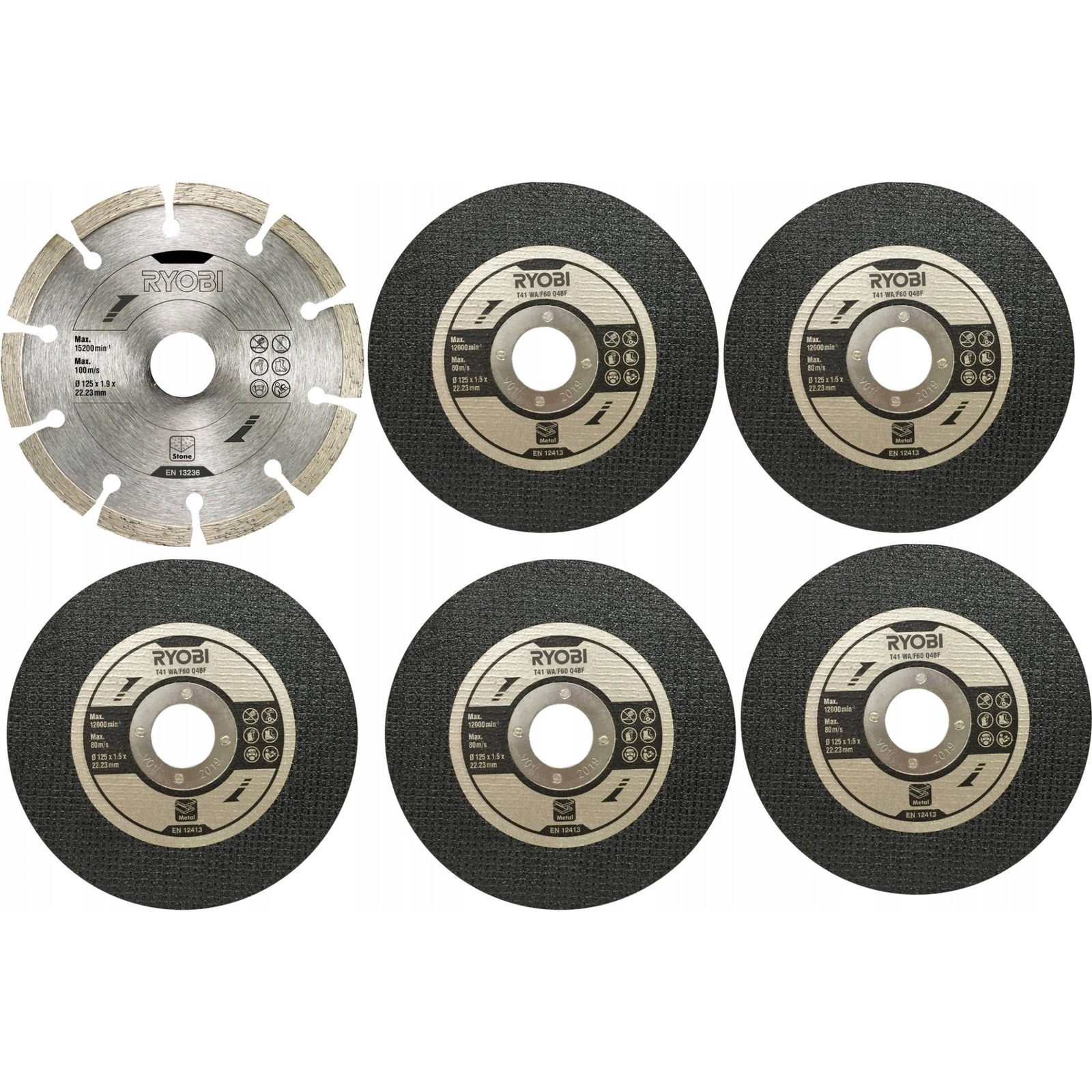 Ryobi RAK6AGD1 125mm Vágókorong készlet (6db / csomag) (5132003149)