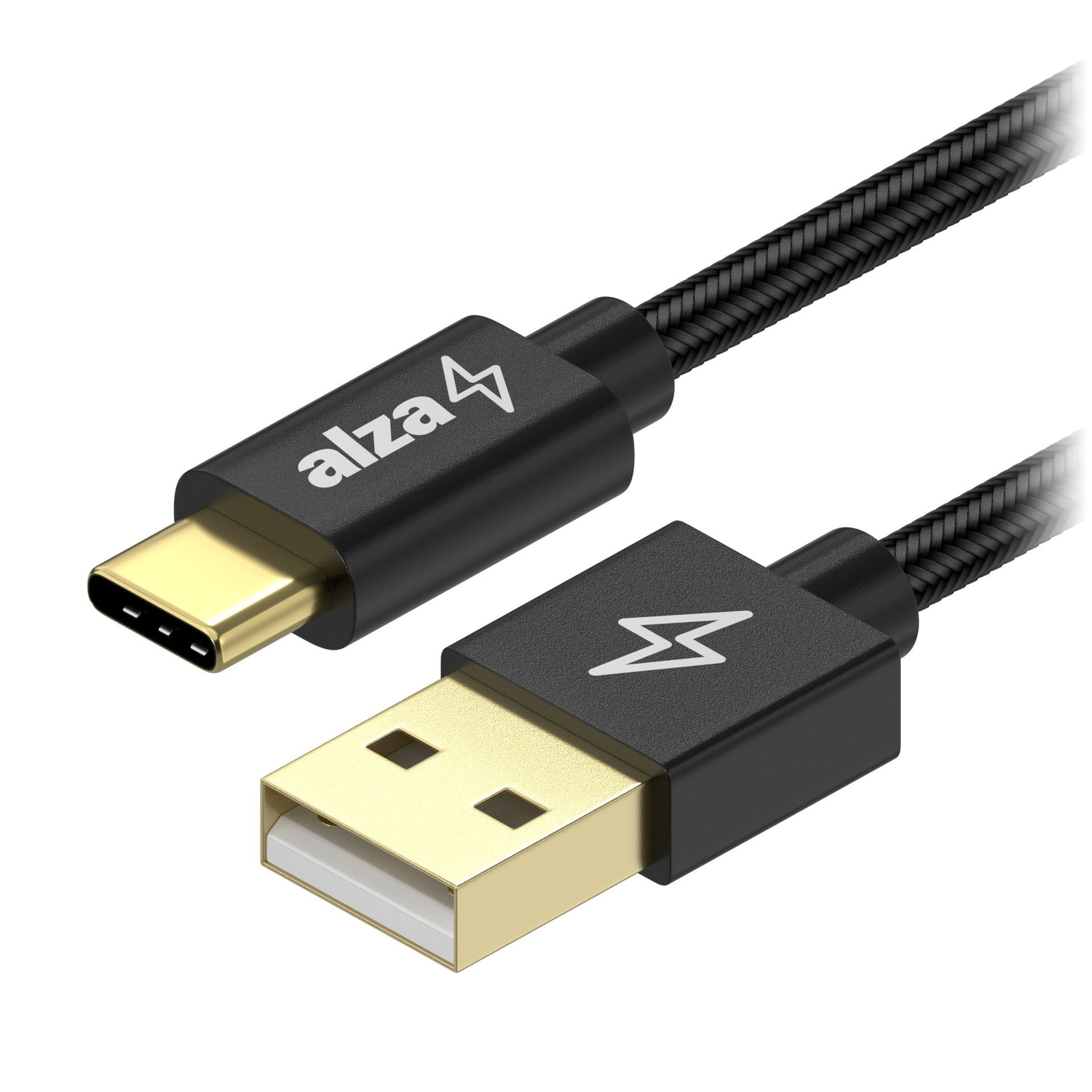AlzaPower AluCore Charge USB-A to USB-C 2.0 0.5m, fekete (APW-CBTC2005B)