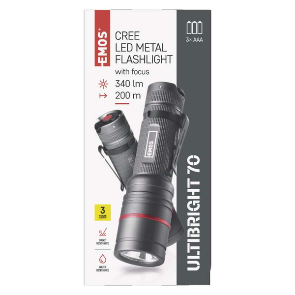 EMOS ULTIBRIGHT 70 CREE LED fém zseblámpa, 340lm