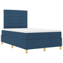 Pat Box Spring cu saltea & LED Albastru 120x190 cm Țesătură