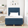 Pat Box Spring cu saltea & LED Albastru 120x190 cm Țesătură