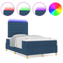 Pat Box Spring cu saltea & LED Albastru 120x190 cm Țesătură