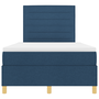 Pat Box Spring cu saltea & LED Albastru 120x190 cm Țesătură
