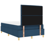 Pat Box Spring cu saltea & LED Albastru 120x190 cm Țesătură