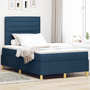Pat Box Spring cu saltea & LED Albastru 120x190 cm Țesătură