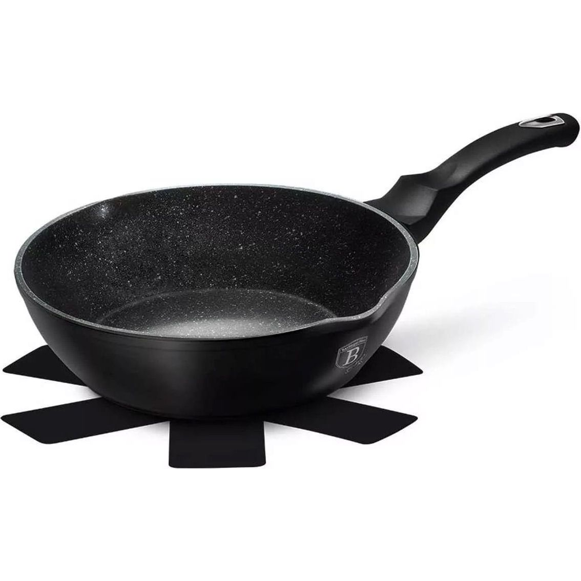 BerlingerHaus BH/6185 Black Silver Collection Mély Serpenyő - Két Kiöntővel 24 cm, Ezüst (BH-6185)