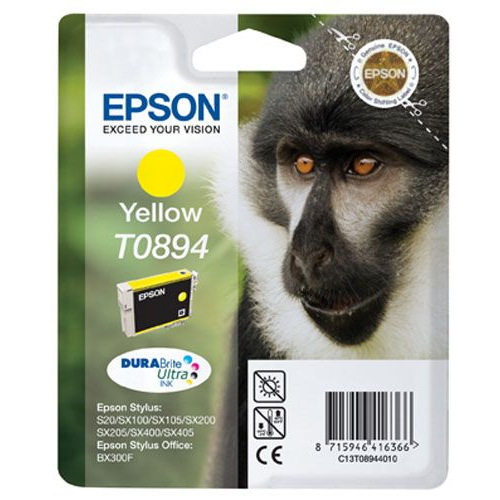 Epson Monkey T0894 blækpatron 1 stk Original Gul