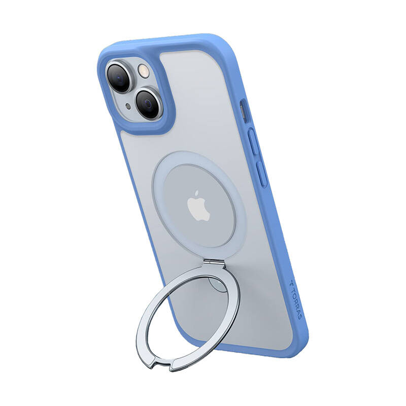 Torras Ostand Matte iPhone 15 Tok - Átlátszó/Kék (UPRO OSTAND NAVY BLU)