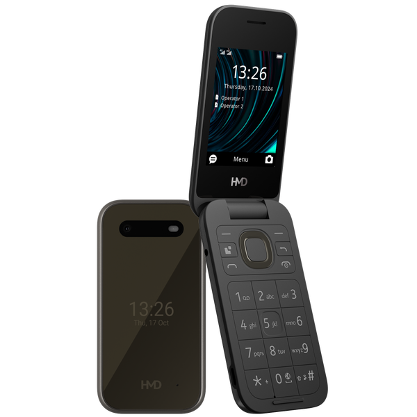 HMD 2660 FLIP 4G DS fekete kártyafüggetlen mobiltelefon