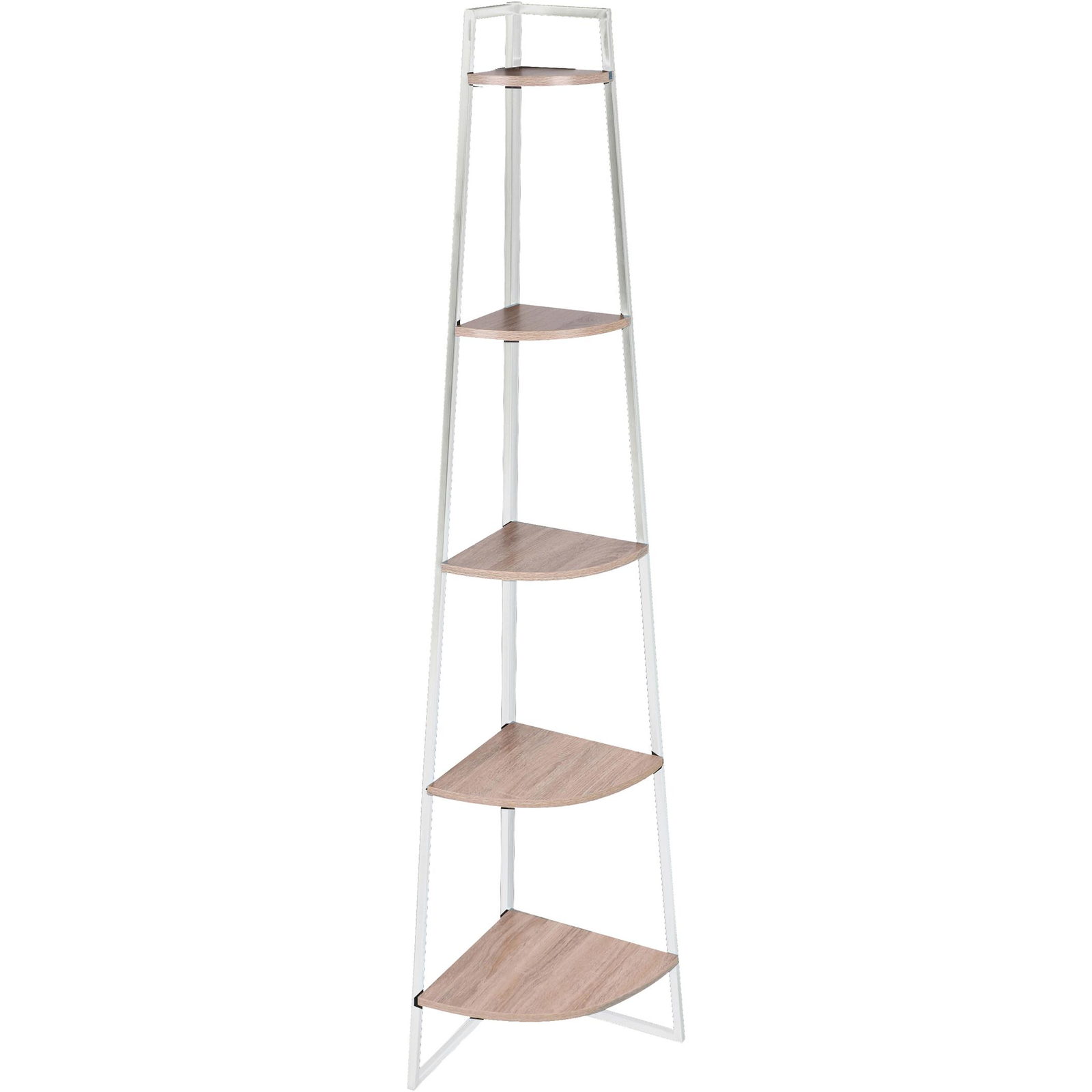 DOCHTMANN Sarokpolc 36 × 36 × 180 cm 5 polc - fehér/világos fa (151396)