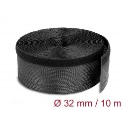 Delock fonott kábelharisnya tépőzárral 10m x 32mm fekete (19059) (Delock19059)