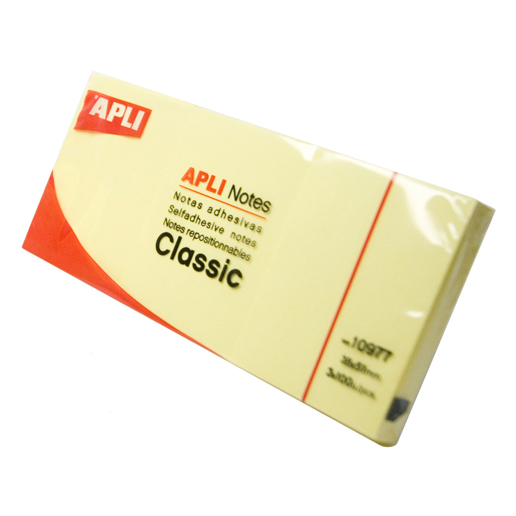 Apli 40x50mm öntapadó jegyzettömb (300db) - Sárga (10977)