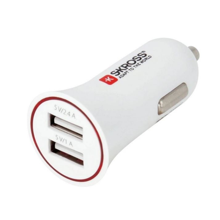 SKROSS autós töltő 2xUSB-A aljzat (5V/3.4A, gyorstöltő) fehér (2.900610-E) (2.900610-E)