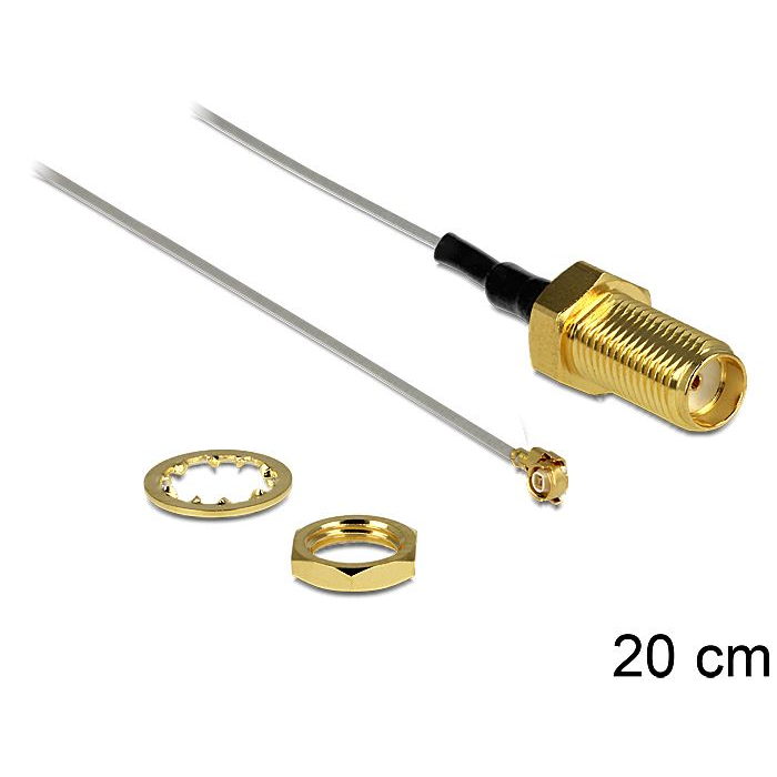 Delock SMA jack > MHF II/U.FL-LP(V)-040 antenna kábel 20cm (88811) (DE88811)