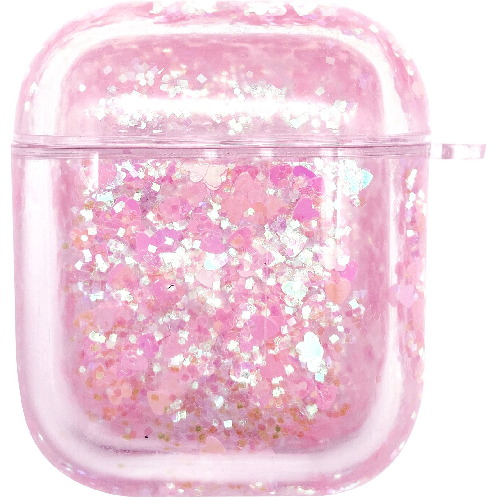 iWill PC Protective Liquid Floating Glitter Apple Airpods Case Heart Pink (iWillf1)