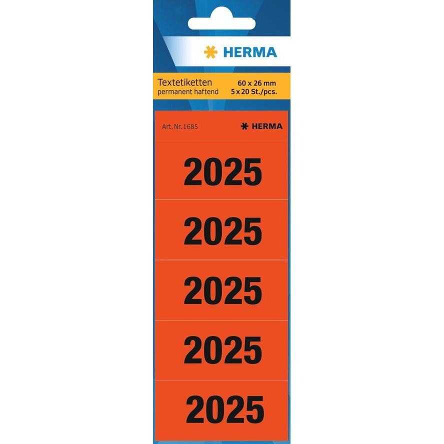 Herma 60x26 mm Évjelzős Jelzőmatrica mappákhoz - 2025 felirattal (1685)