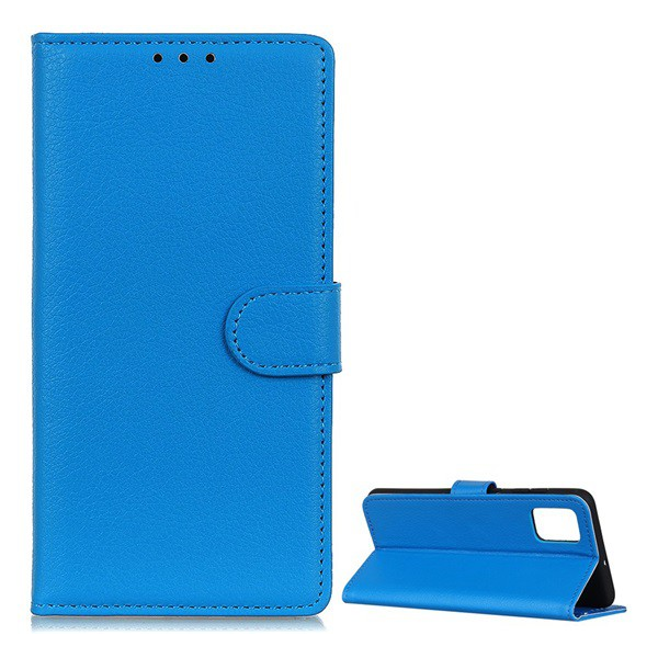Tok álló, bőr hatású (FLIP, oldalra nyíló, asztali tartó funkció, prémium) VILÁGOSKÉK [LG K62 (LMK525)] (5996591024813)