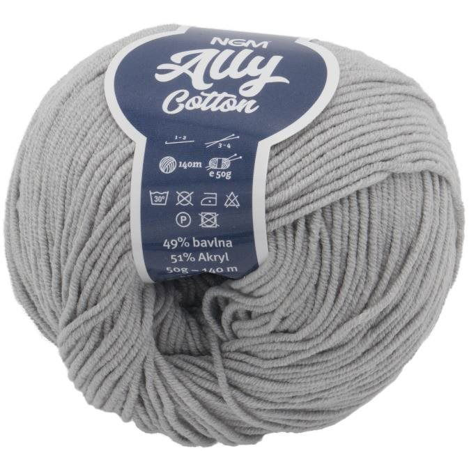 Ally cotton 50 g - 001 világosszürke (6798)