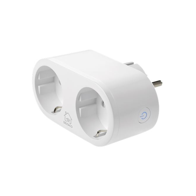 Deltaco Smart Home okos konnektor Wi-Fi 10A 2 dugalj (SH-P02) (SH-P02)