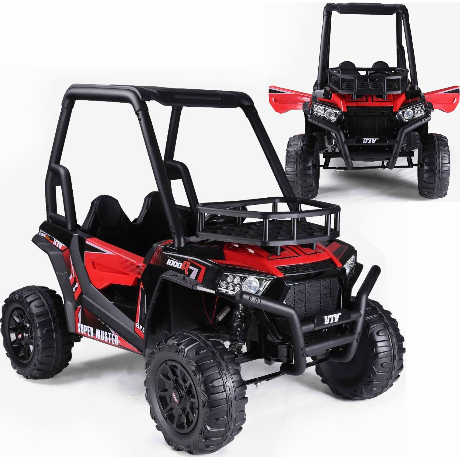 JS360 7469 24 V 2 Személyes Elektromos Jeep - 2 Darab 200 W Motorral, Piros (7469)