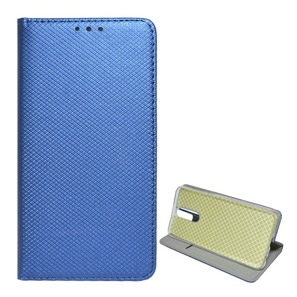 Tok álló, bőr hatású (FLIP, oldalra nyíló, asztali tartó funkció, rombusz minta) SÖTÉTKÉK [Huawei Mate 10 Lite] (5996457746606)