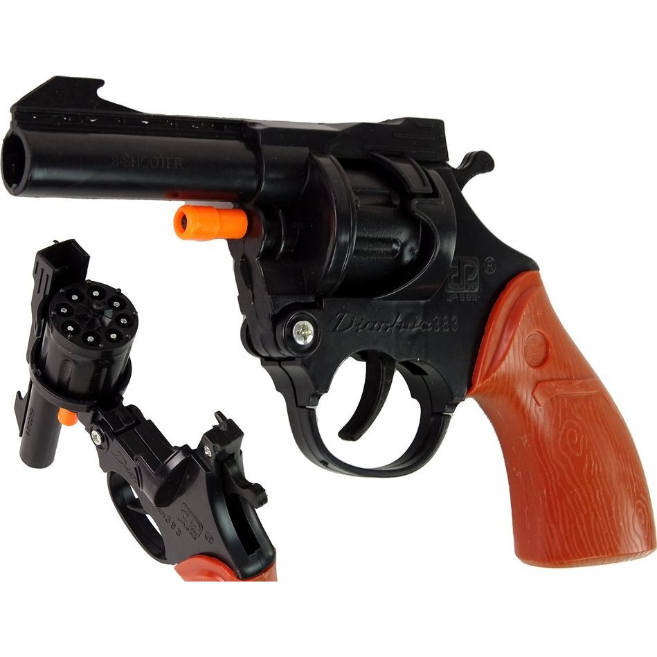 Lean Toys Sapka Pisztoly Revolver Fekete (15158)
