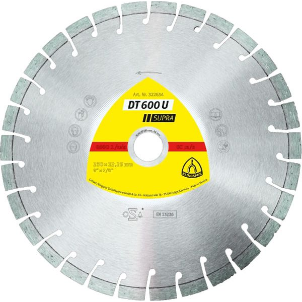 Klingspor 322632 Discos De Corte Diamantados Para Amoladoras Angulares, Dt 600 U, 150 X 22.23 Mm, 10200 Rpm